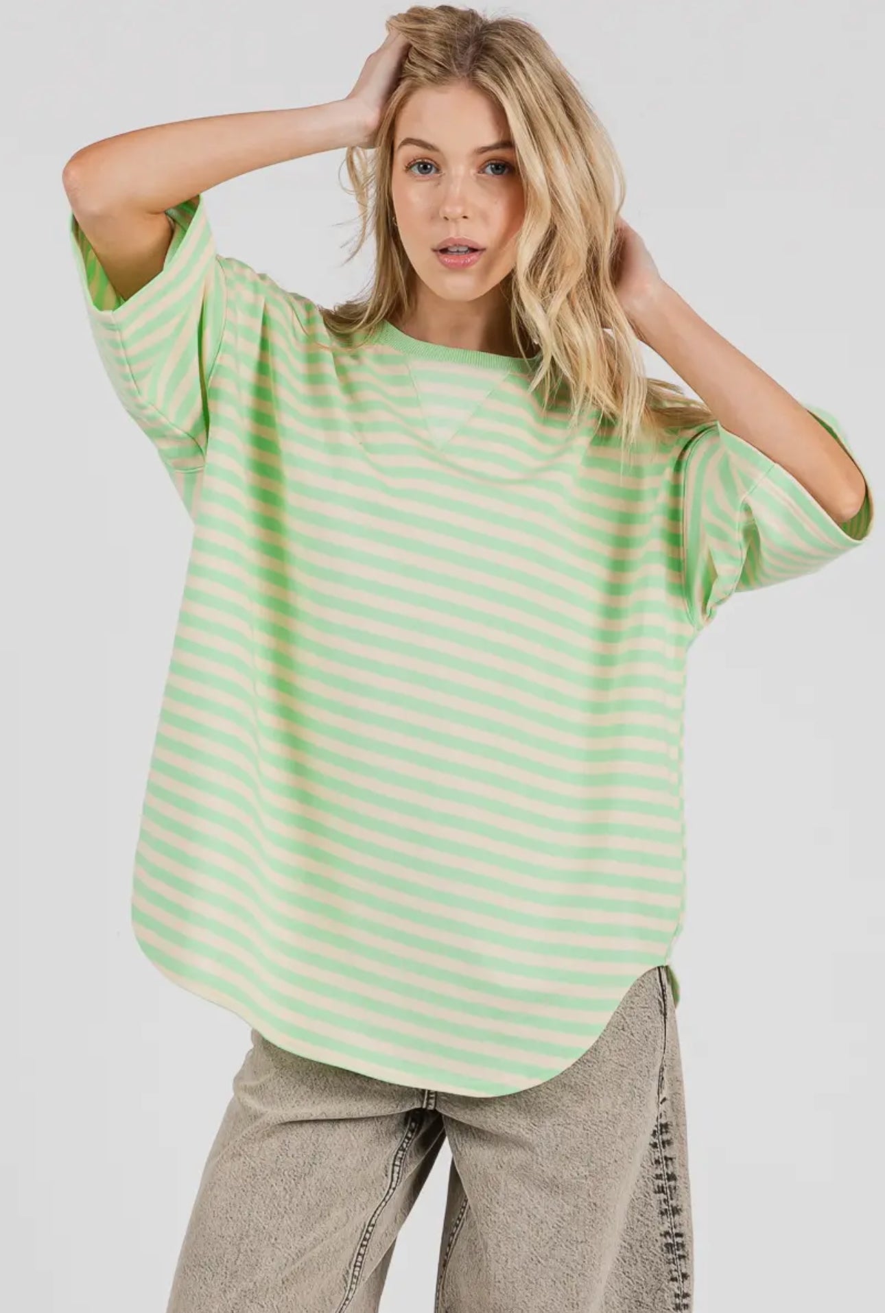 Key Lime Stripe Top