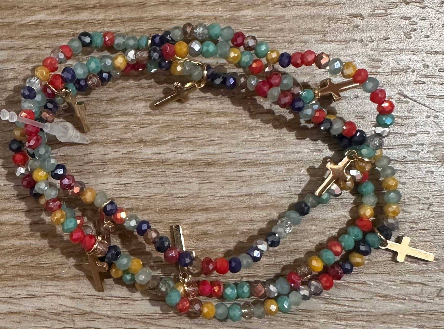 Multi Color Cross Bracelet Set