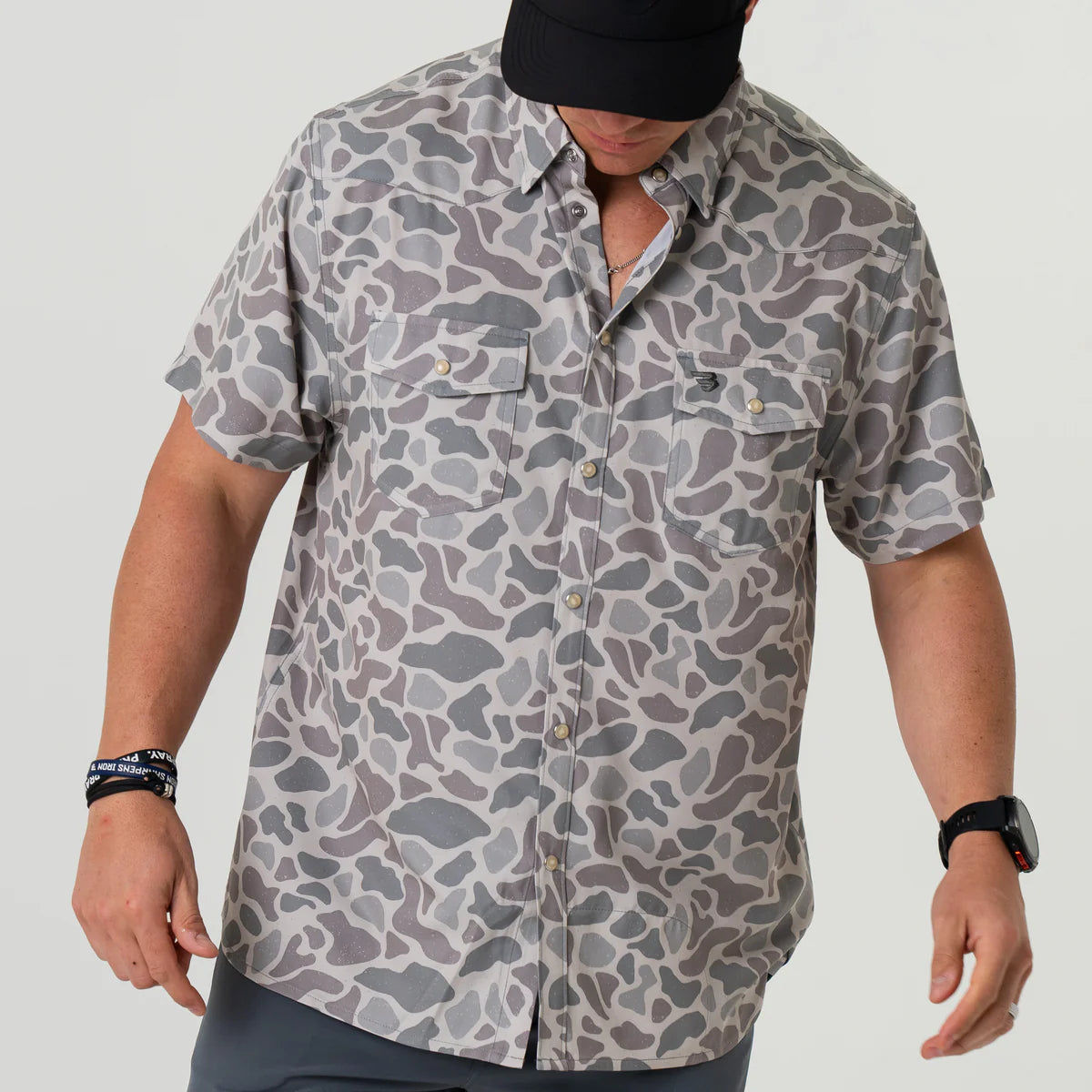 Western pearl snap performance button up classic camo