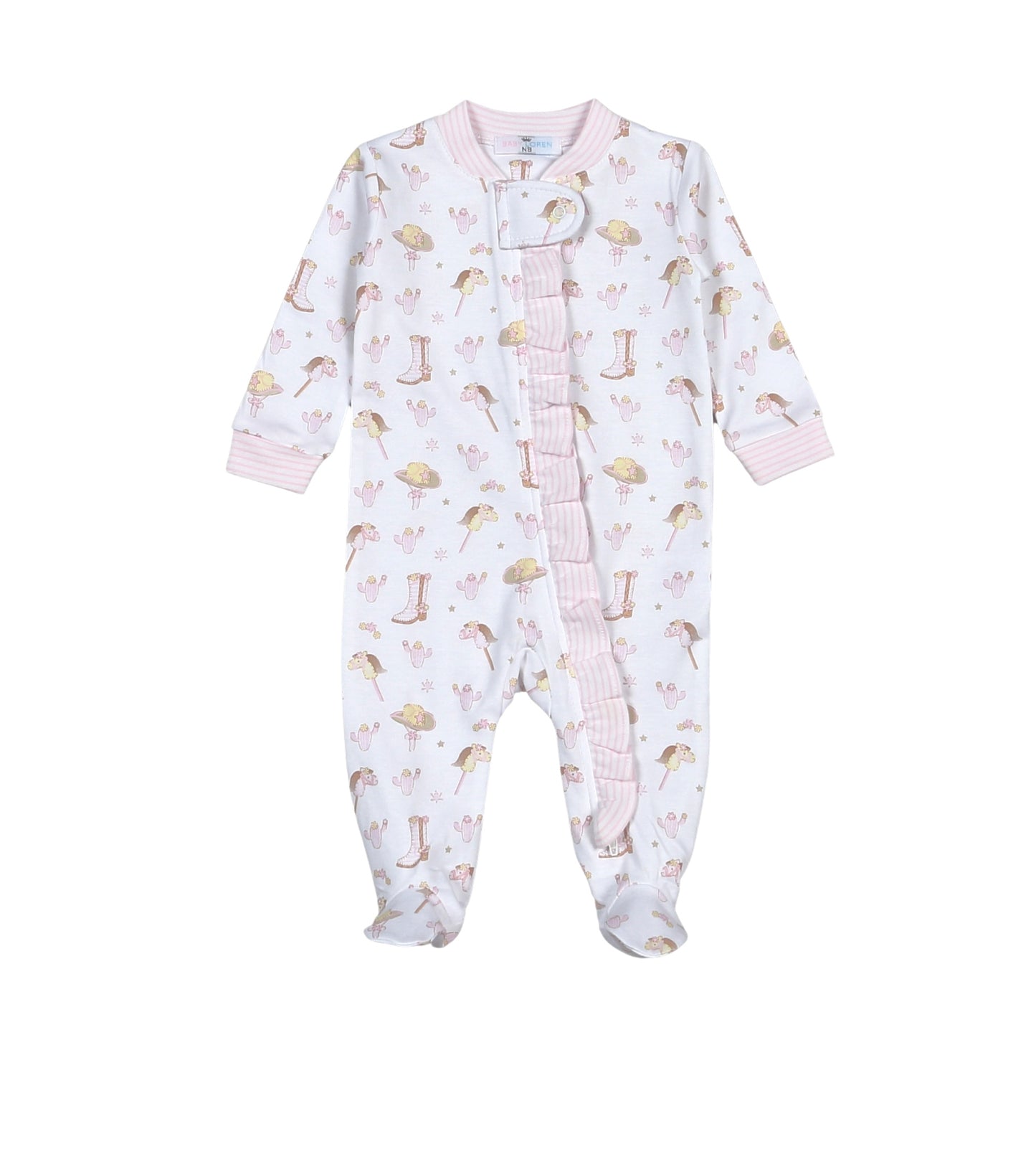 Howdy Baby Pima Zipper Footie Baby Loren