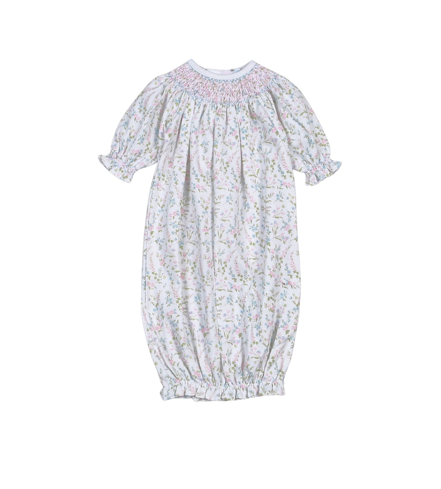 Vivian Floral Hand Smocked Bishop Dress Baby Loren