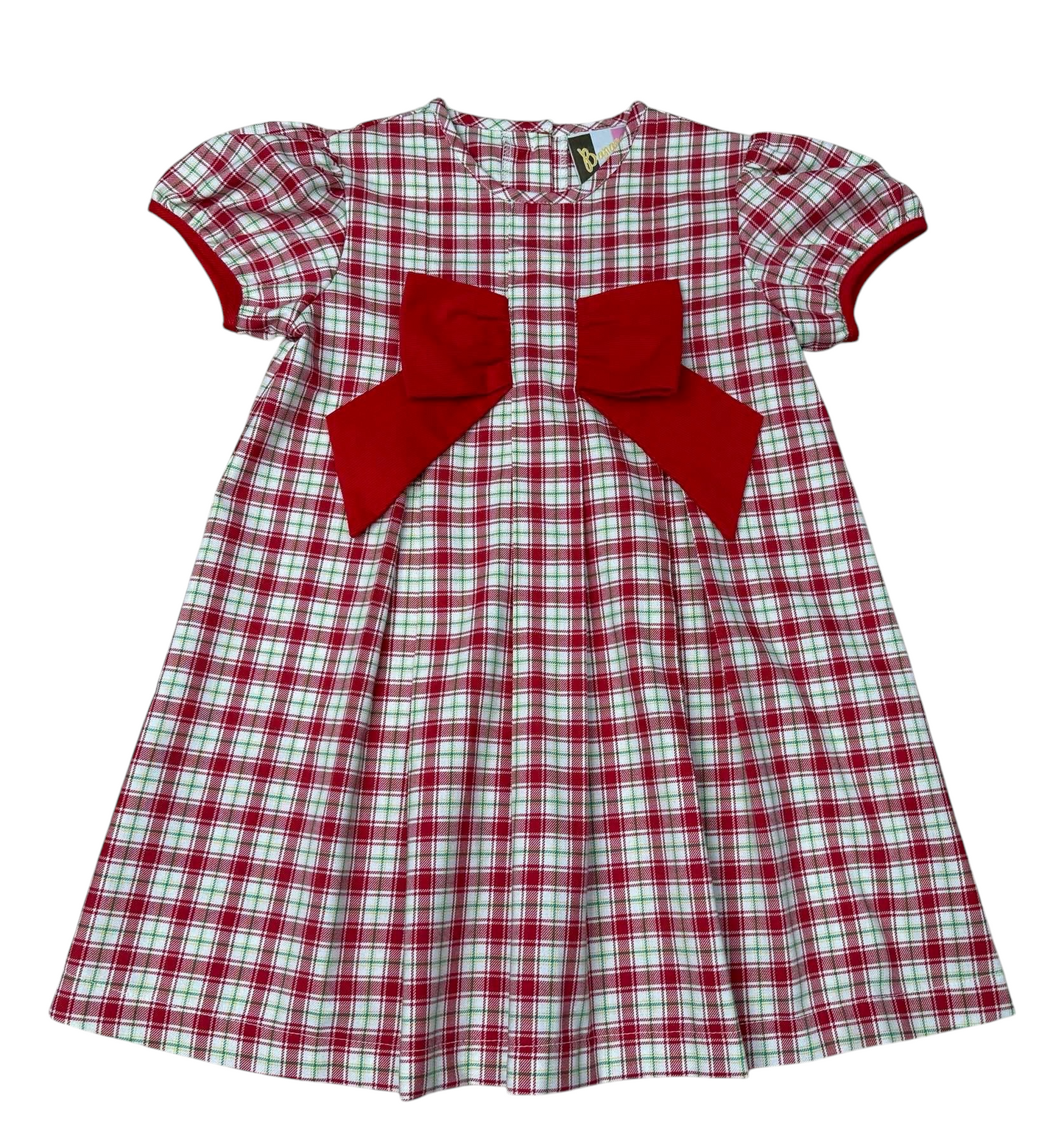 Christmas Plaid Kenzie Bow Dress Banana Split