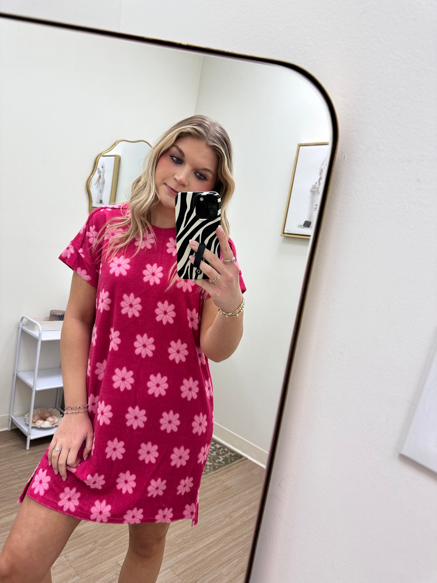 Magenta and Pink Terry Dress