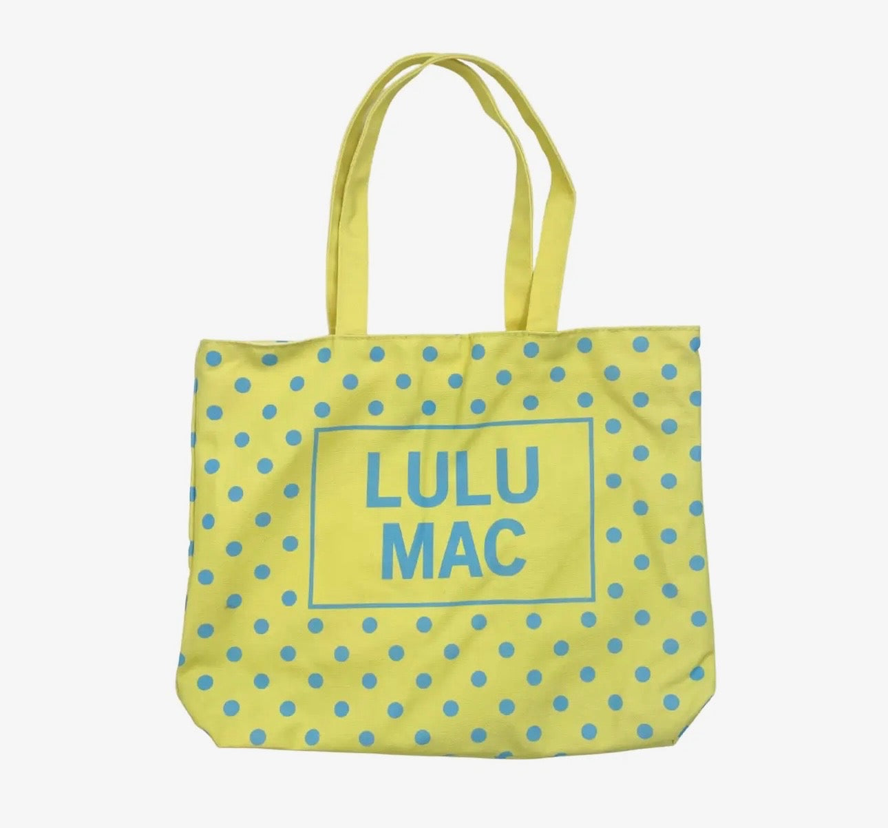Lulu Mac canvas tote yellow w/blue dot
