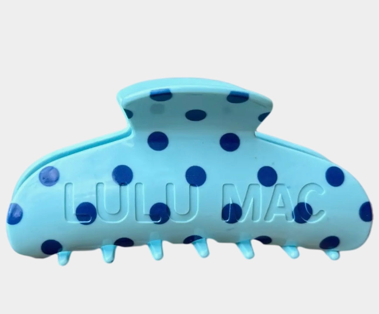Lulu Mac hair clip light blue/blue dot
