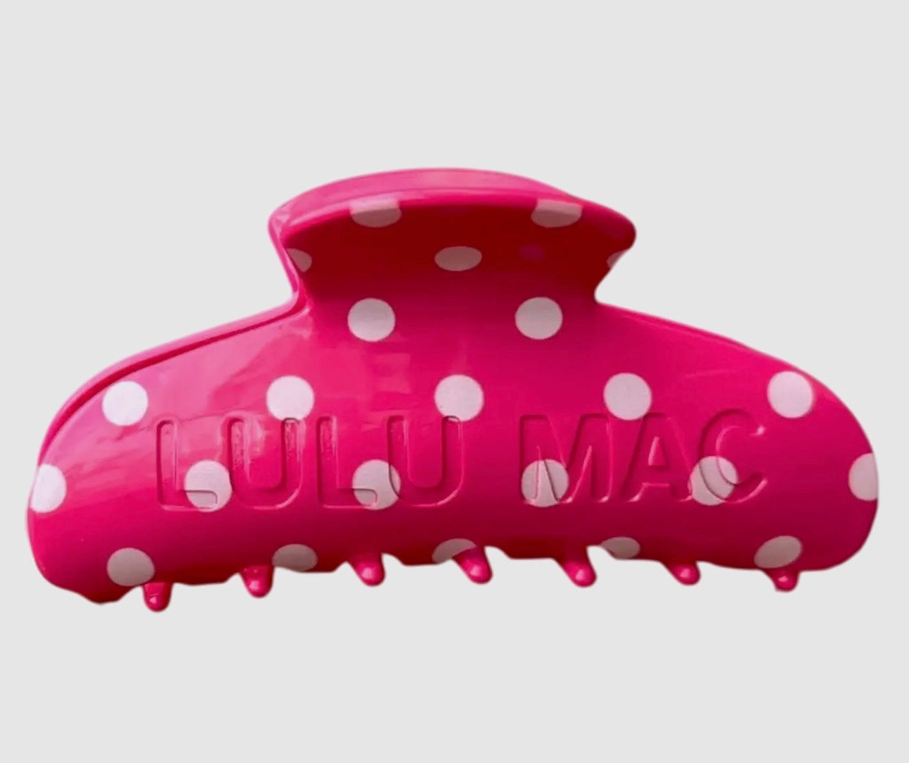 Lulu Mac hair clip pink/white dot
