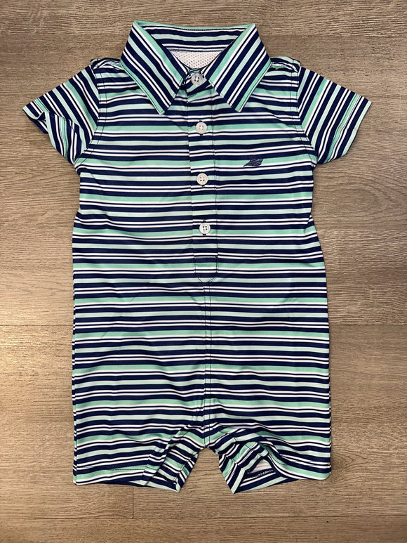 Navy and Aqua southbound romper