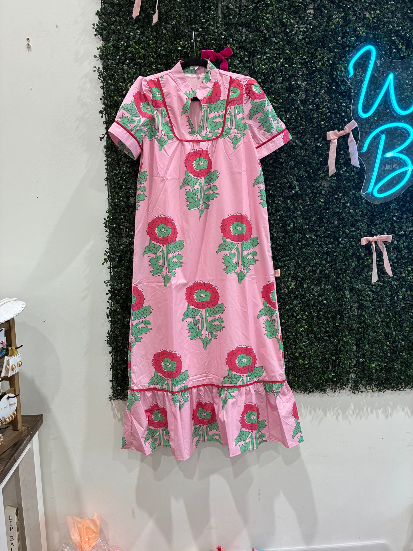 Red Bloom maxi dress