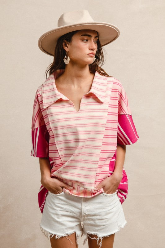 Mix it up collared top
