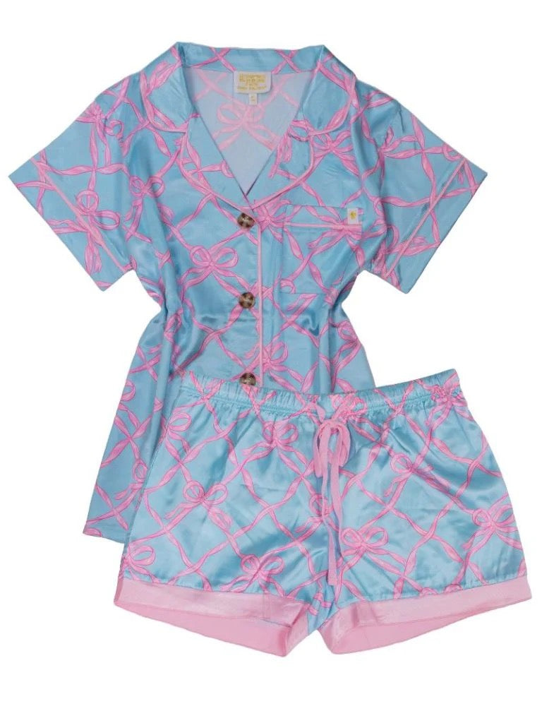 Pink and Blue Bow PJ Simply Southern