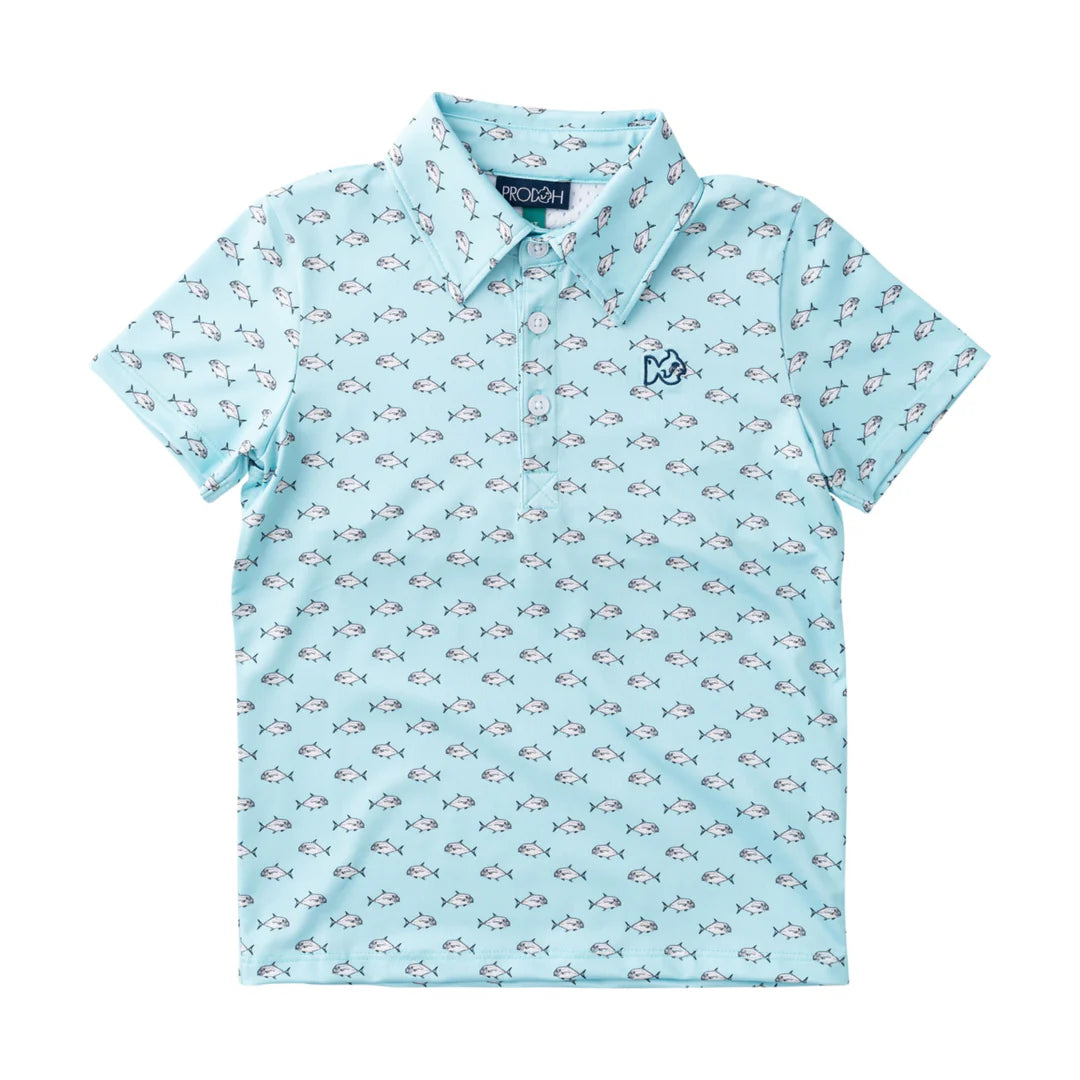 Boys' Prodoh Short Sleeve Pro Performance Pompano Fish Polo
