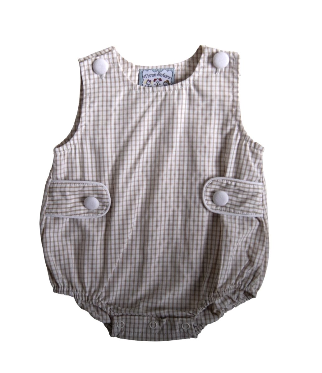 Khaki Windowpane Boy Bubble