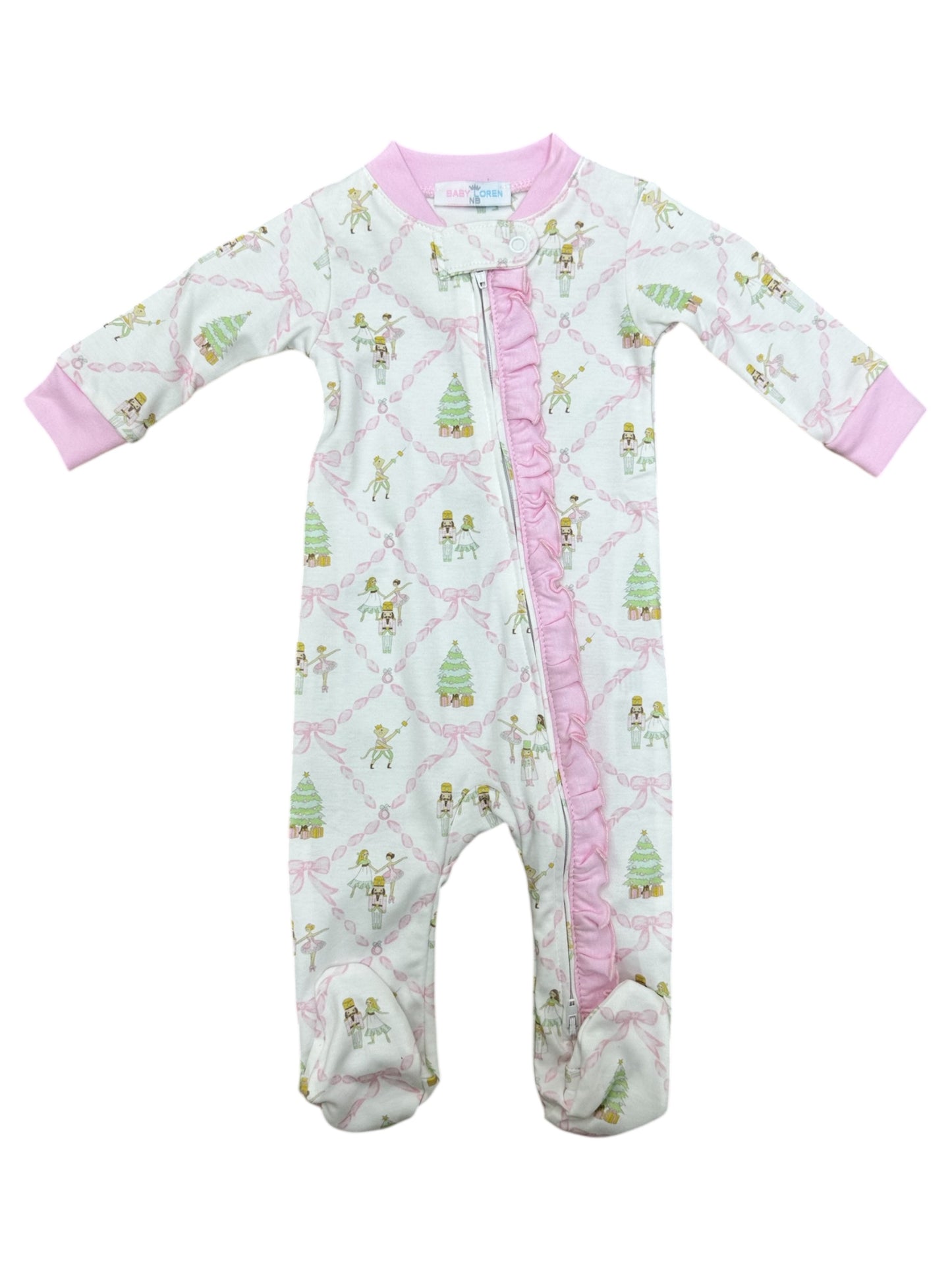 Nutcracker Pima Zipper Footie