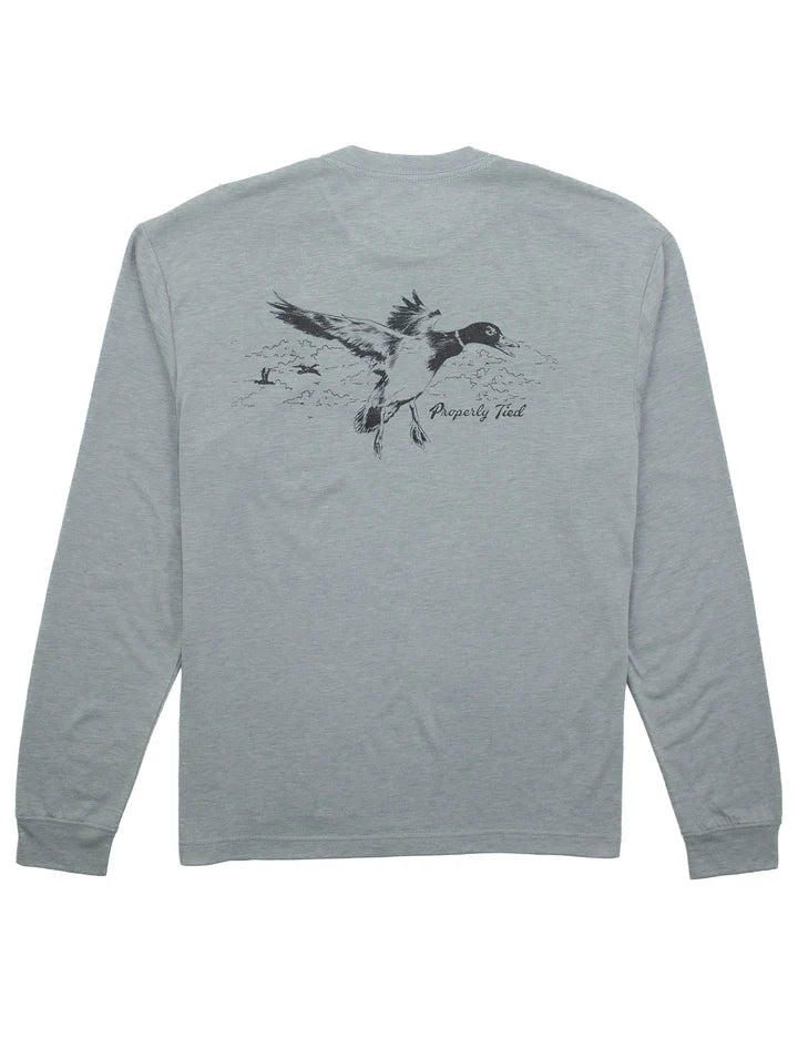 Portland Pocket Tee Flying Mallard Moss Grey-Properly Tied