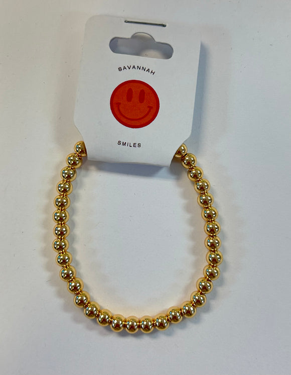 14k plated gold large bead bracelet