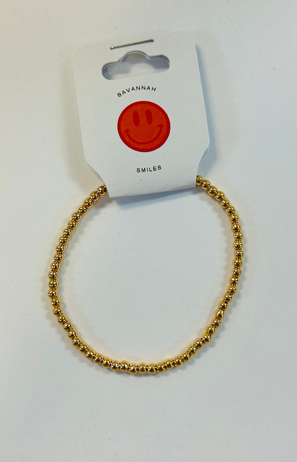 14k plated gold bracelet small bead