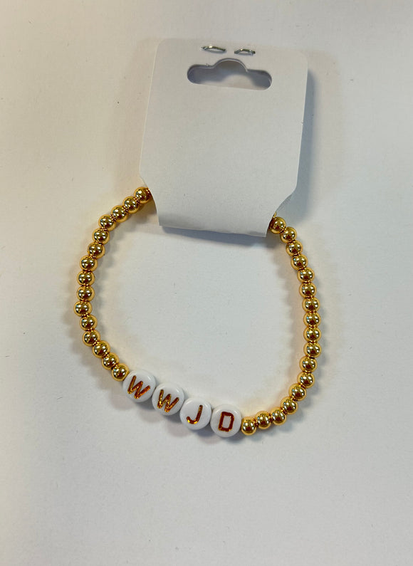 14k plated gold WWJD bracelet