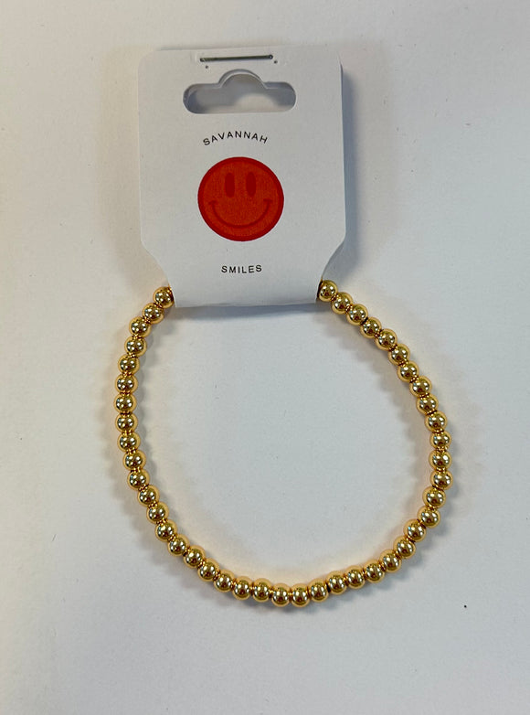 14k plated gold bracelet-medium bead
