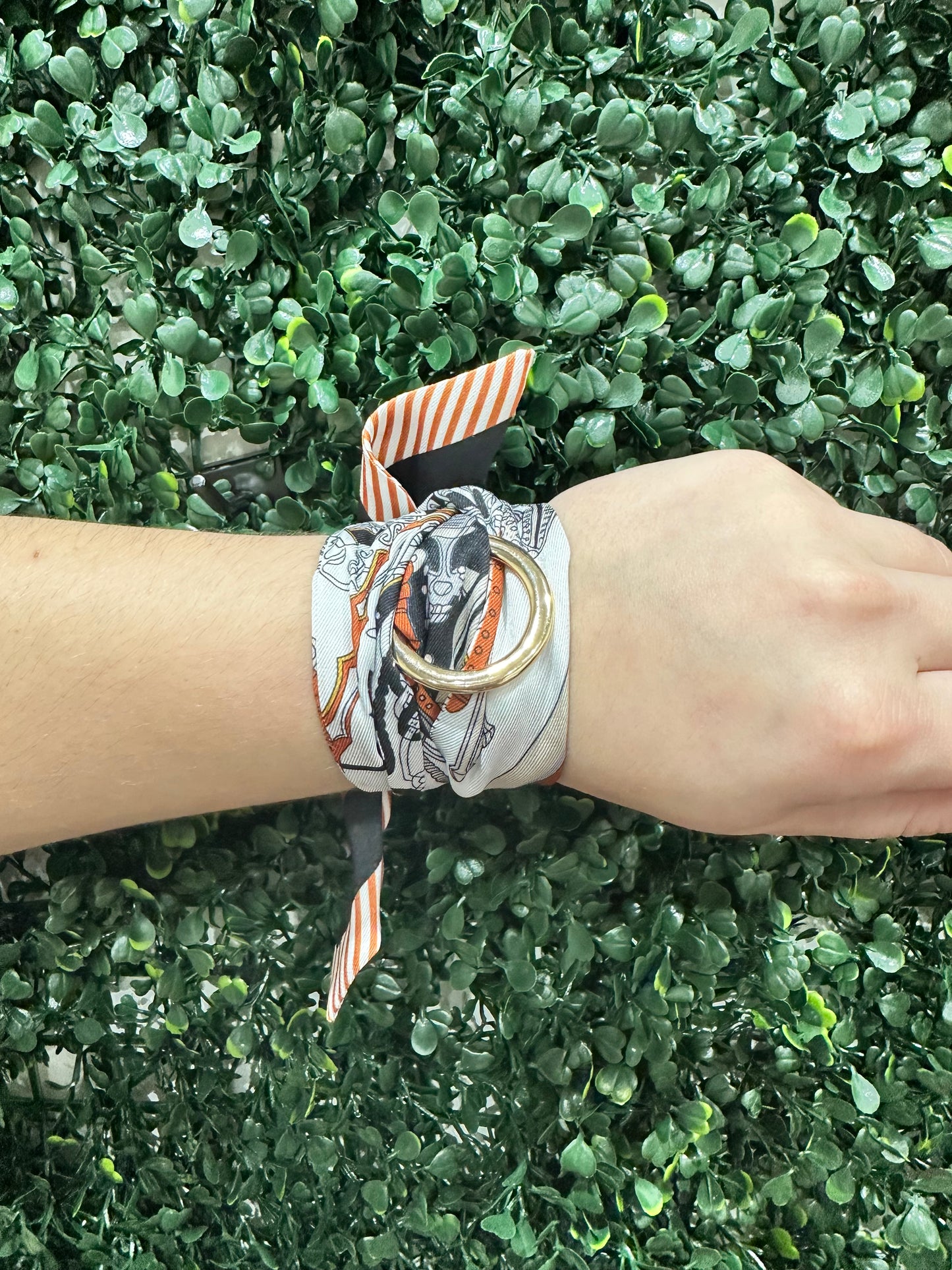 Black and White Scarf Wrap Bracelet