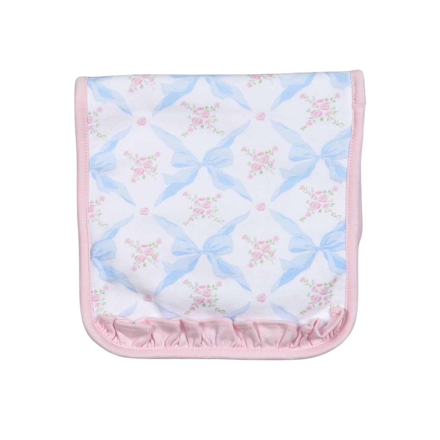 Blue bows burp cloth