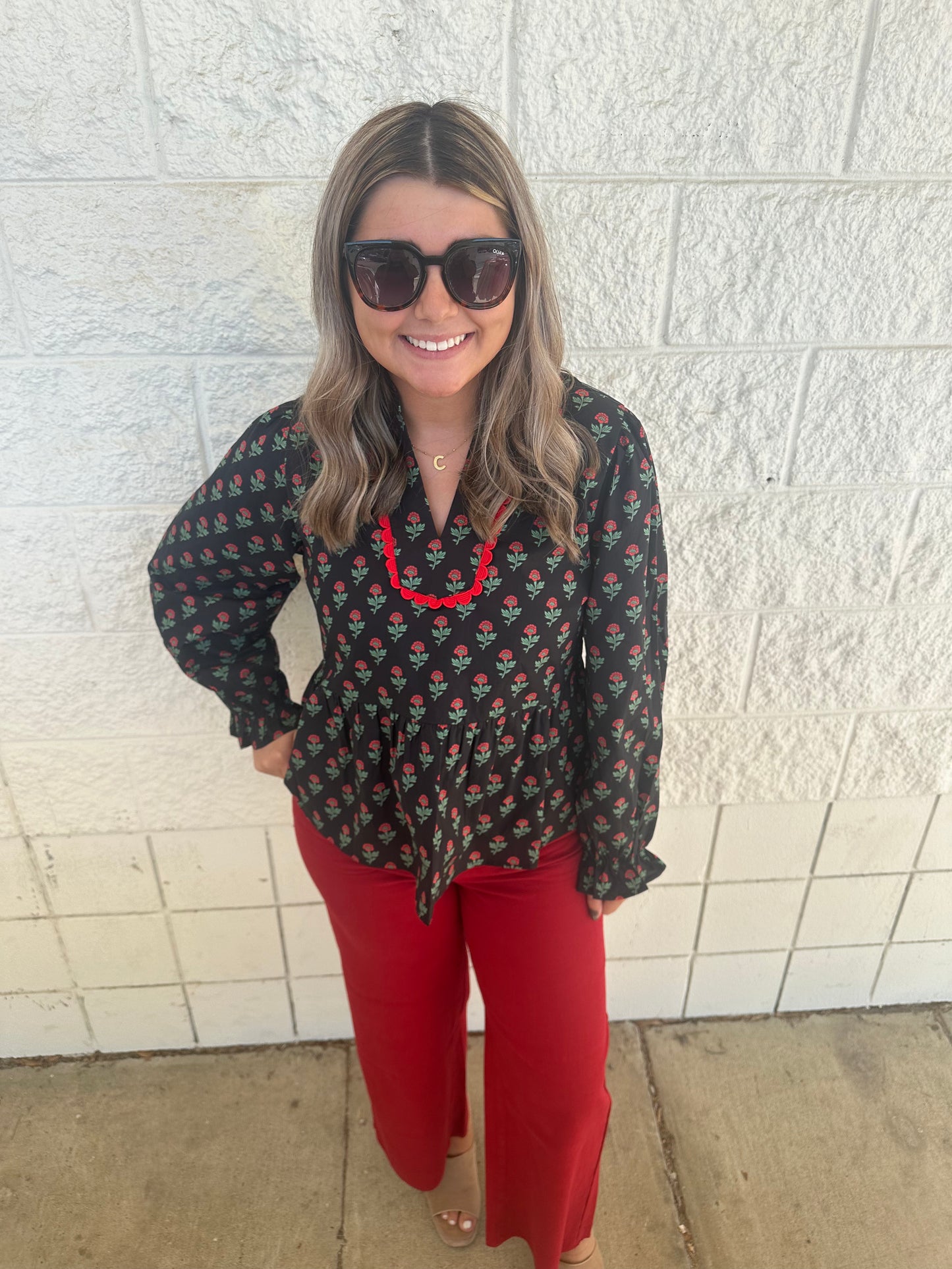 Black Poppy Blouse