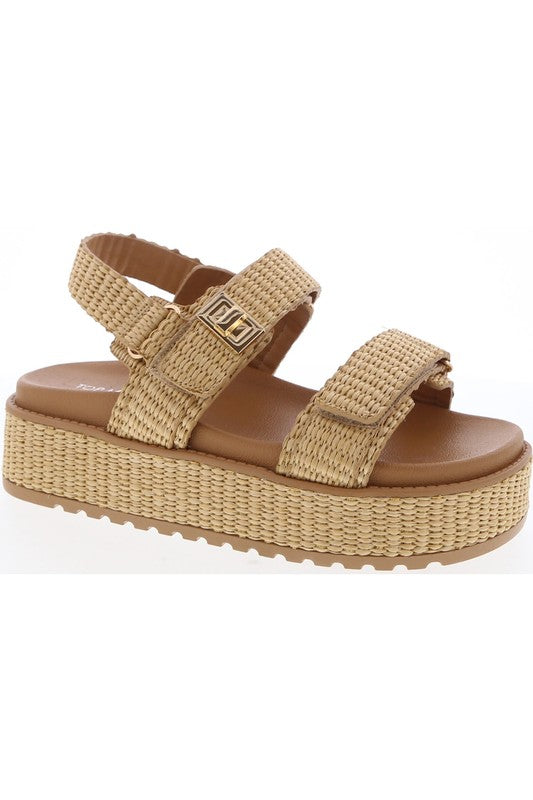 Let’s style it up raffia platform sandals