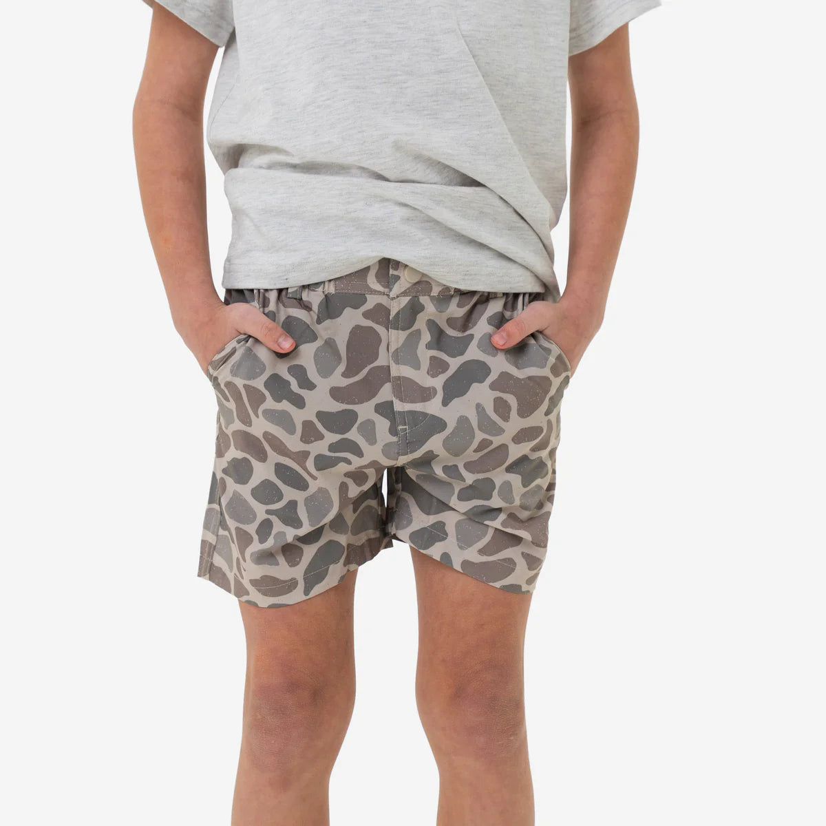 Youth Everyday Short - Classic Deer Camo - Grey Pocket |Burlebo