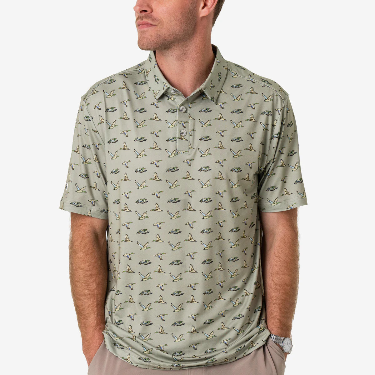 Performance Polo - Flying Ducks - Green |Burlebo
