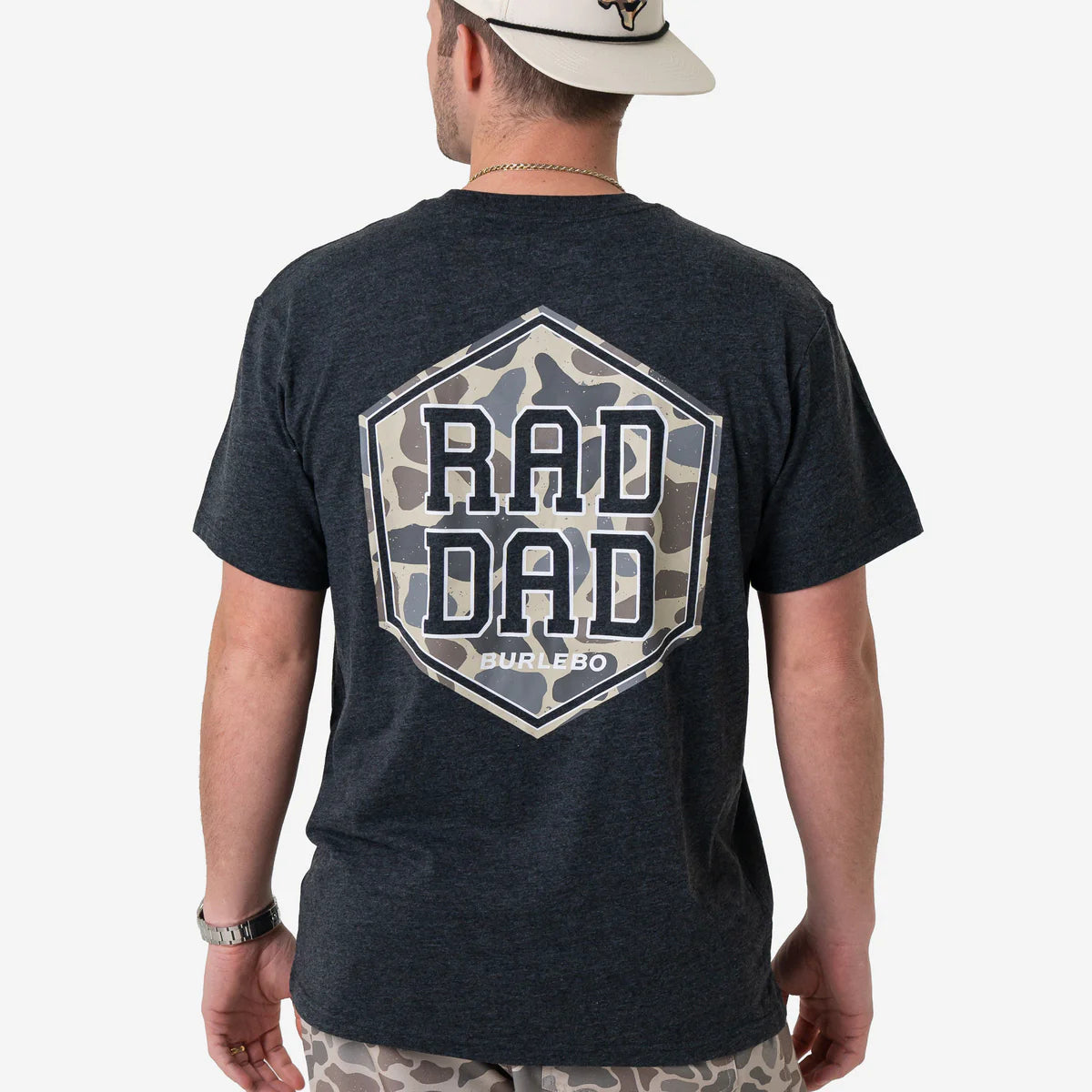 Short Sleeve Tee - Rad Dad - Heather Black |Burlebo