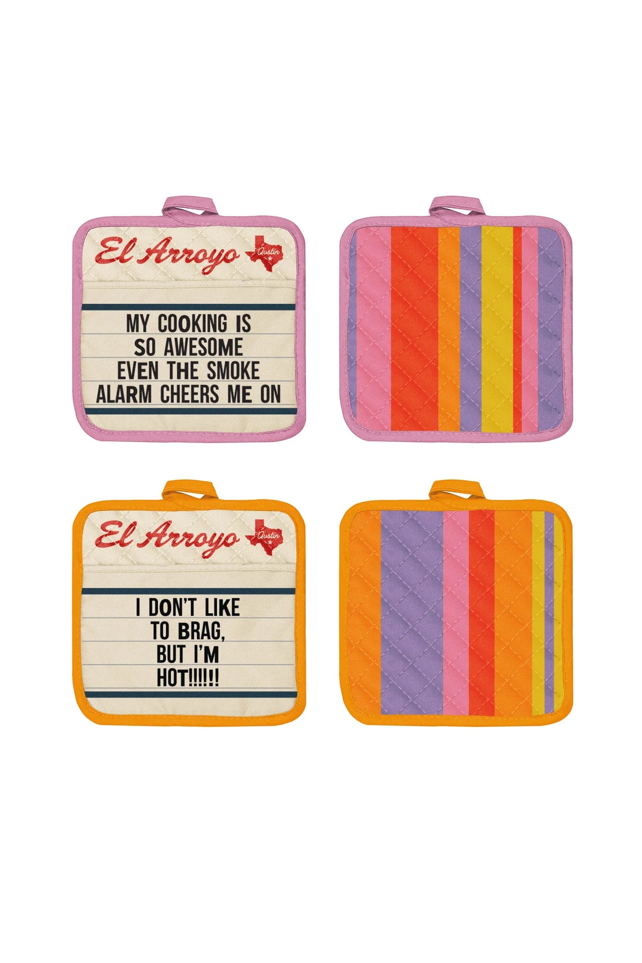 Smoke Alarm Marquee Pot Holders (Set of 2)
