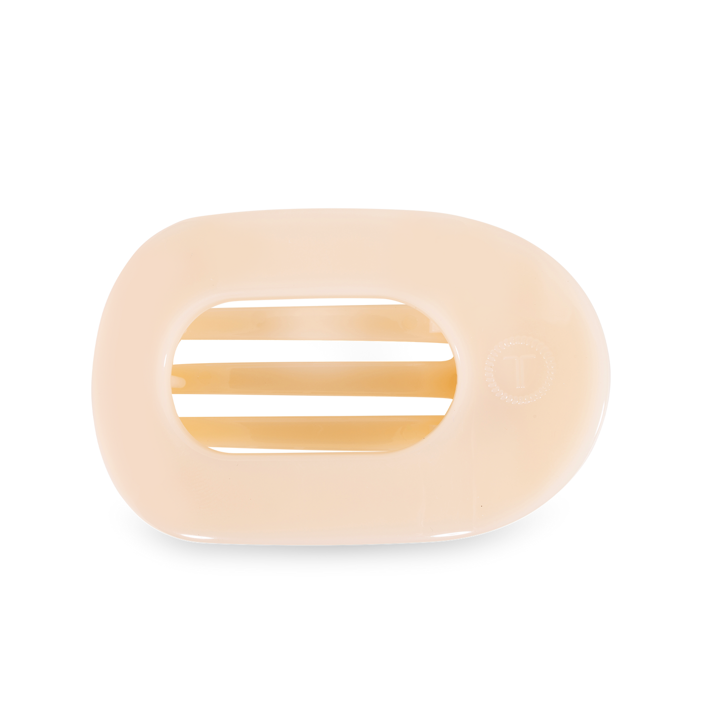 Almond Beige Round Flat Hair Clip | Large