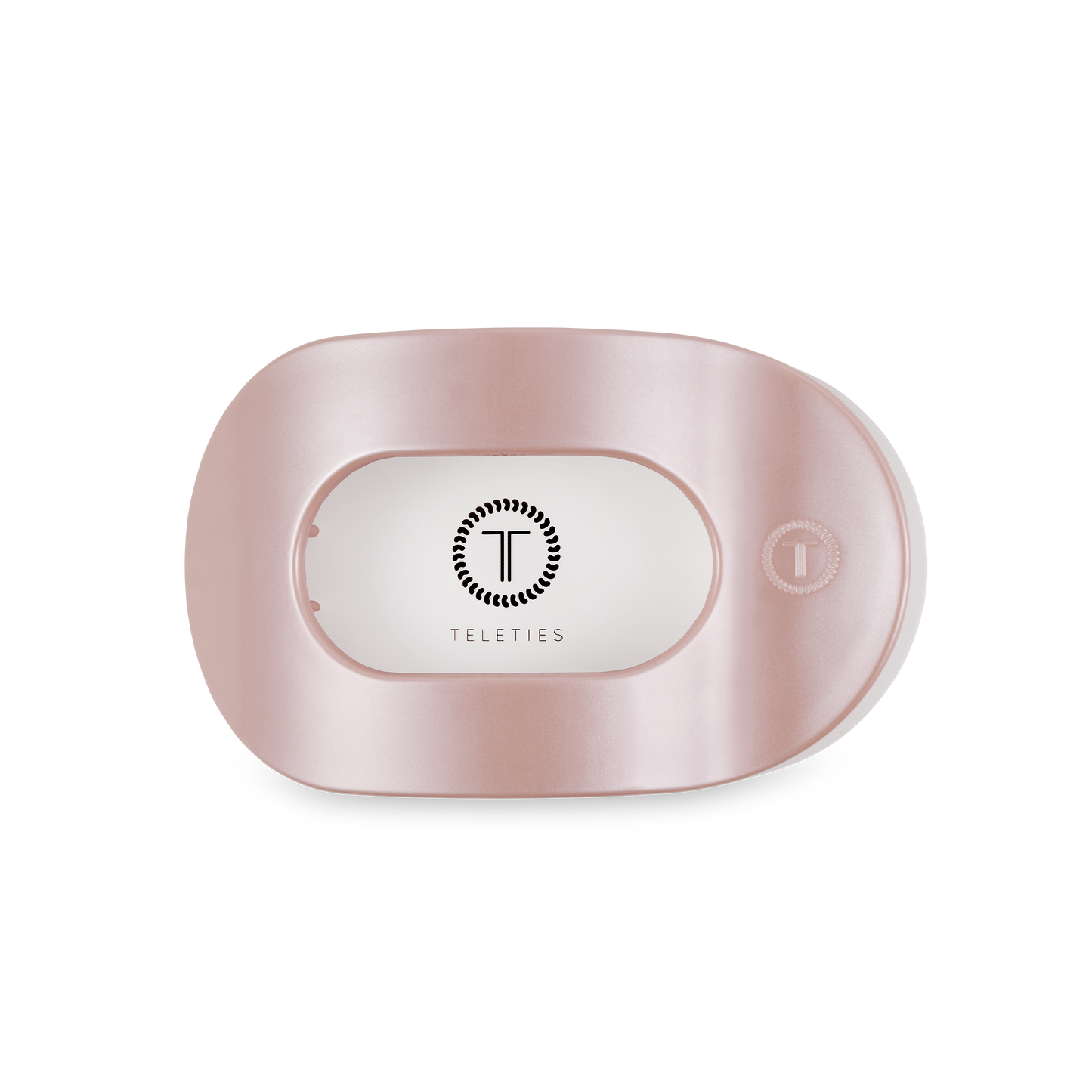 Pearly Pink Round Flat Hair Clip | Medium