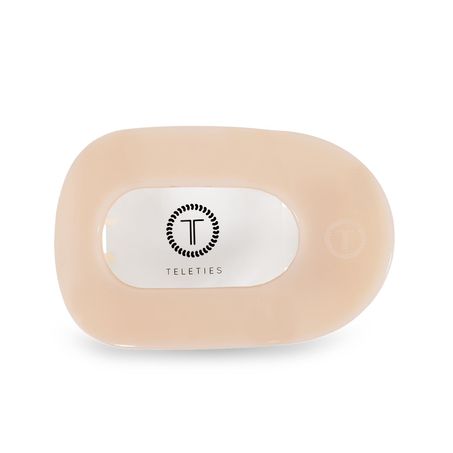 Almond Beige Round Flat Hair Clip | Large
