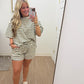 Green Striped Short Set