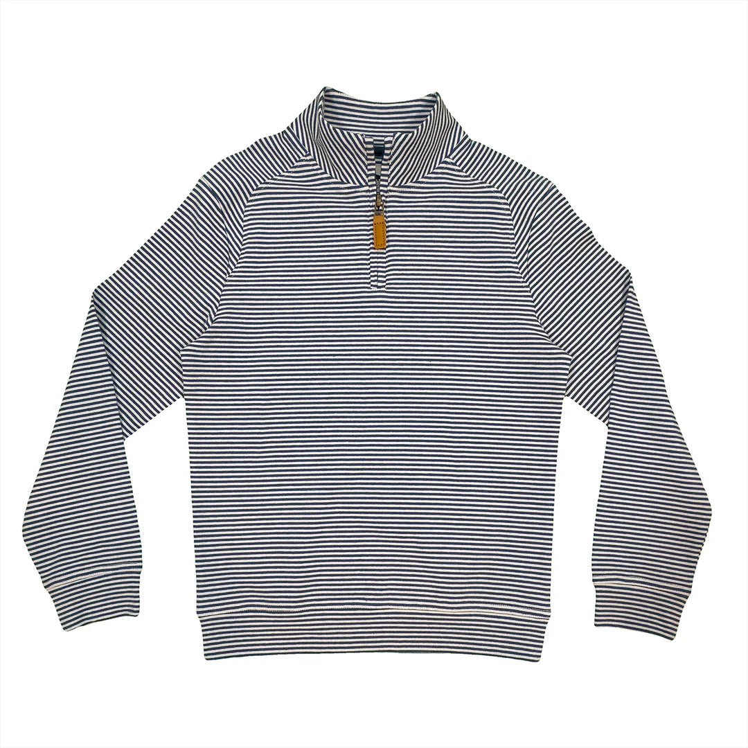 Collins quarter zip saltwater boys blue stripe