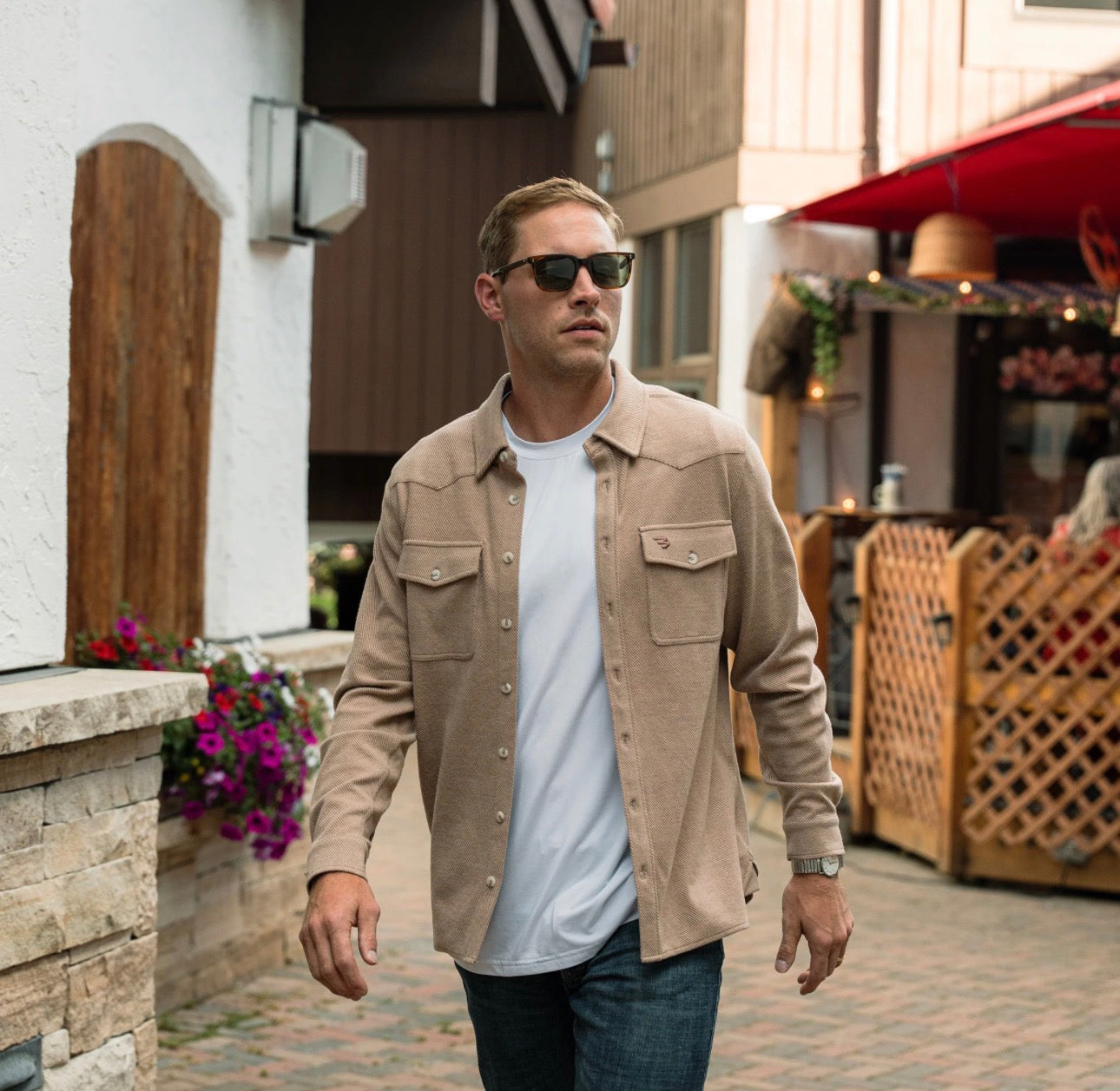 Austin Shirts - LS - Khaki Burlebo