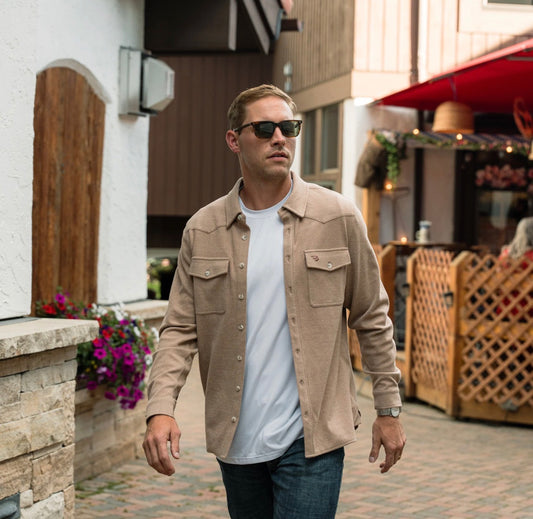 Austin Shirts - LS - Khaki Burlebo