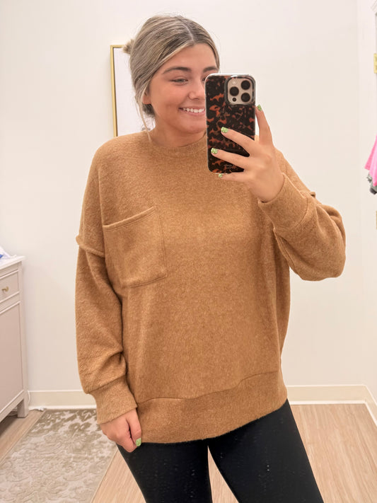 Tan Fuzzy Sweater