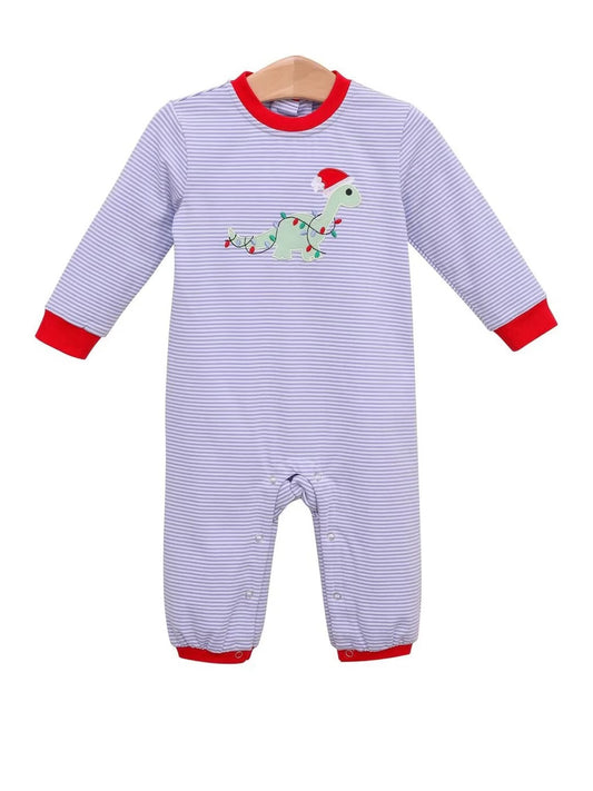 Christmas lights Dino romper