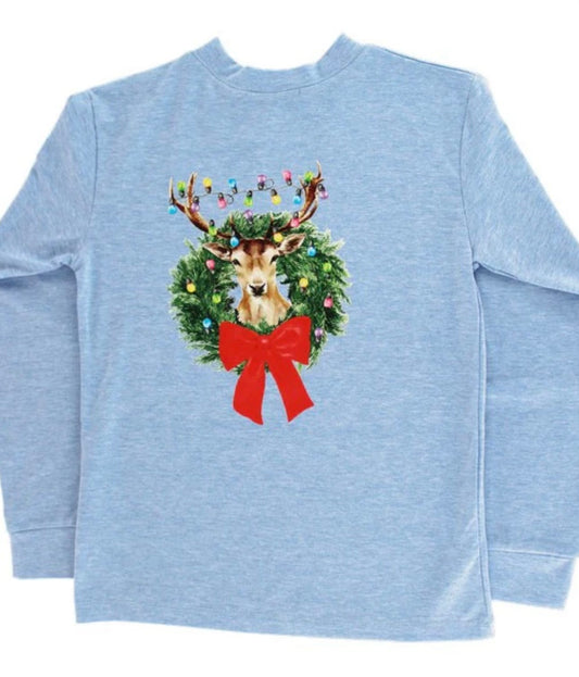 Bailey boys deer with Christmas lights long sleeve tshirt