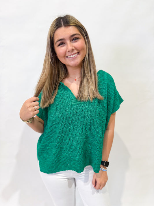 Back Patch Sweater | Kelly Green