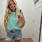 Stripe Everyday Top| Turquoise
