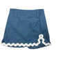 White Ricrac Denim Skort | Emma Jean NWT