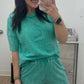 Kelly Green Washed Short Set