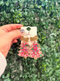 Pink Christmas Tree Earrings