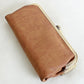 Lock Clutch Wallet Tan