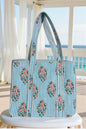 Ocean Side Floral Quilted Tote