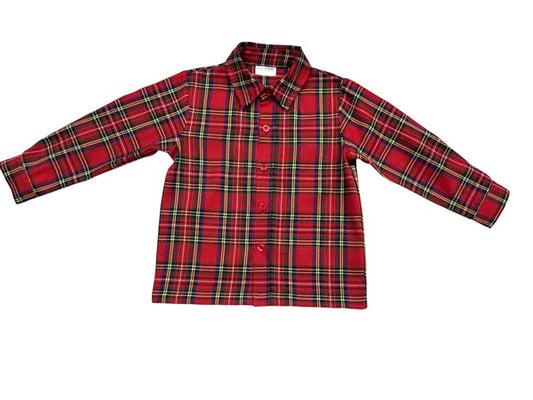 Christmas Plaid Button Down - Jumping Jolly