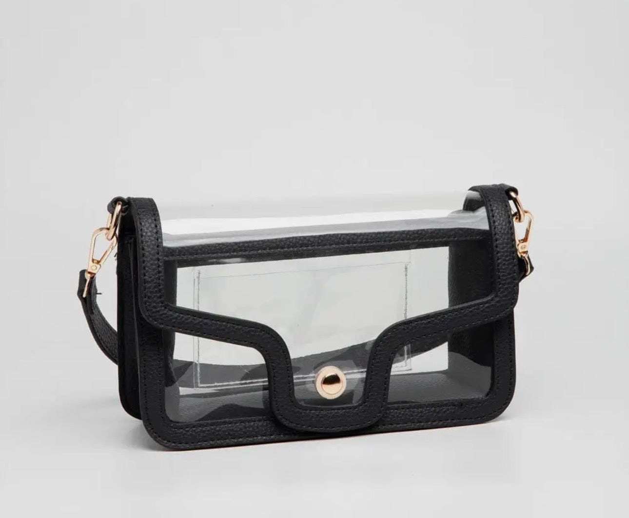 Clear Crossbody Clutch Bag Black