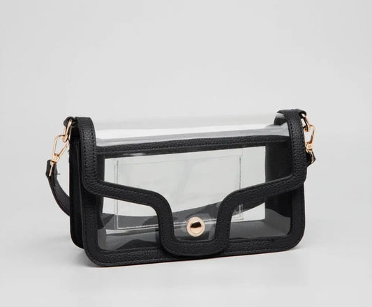 Clear Crossbody Clutch Bag Black